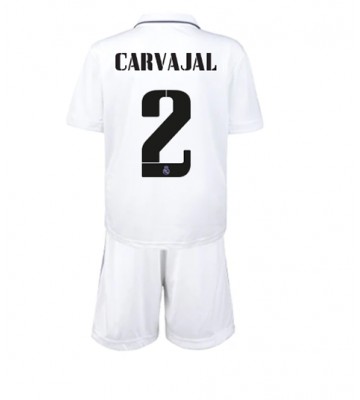 Real Madrid Daniel Carvajal #2 Hjemmedraktsett Barn 2022-23 Kortermet (+ Korte bukser)
